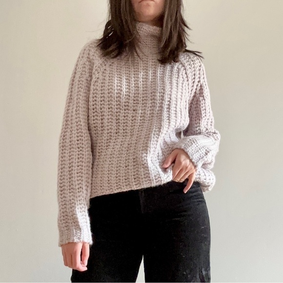 NWT En Thread light  purple knit high neck sweater - S - Picture 1 of 13